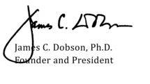 Dr. James Dobson's Signature